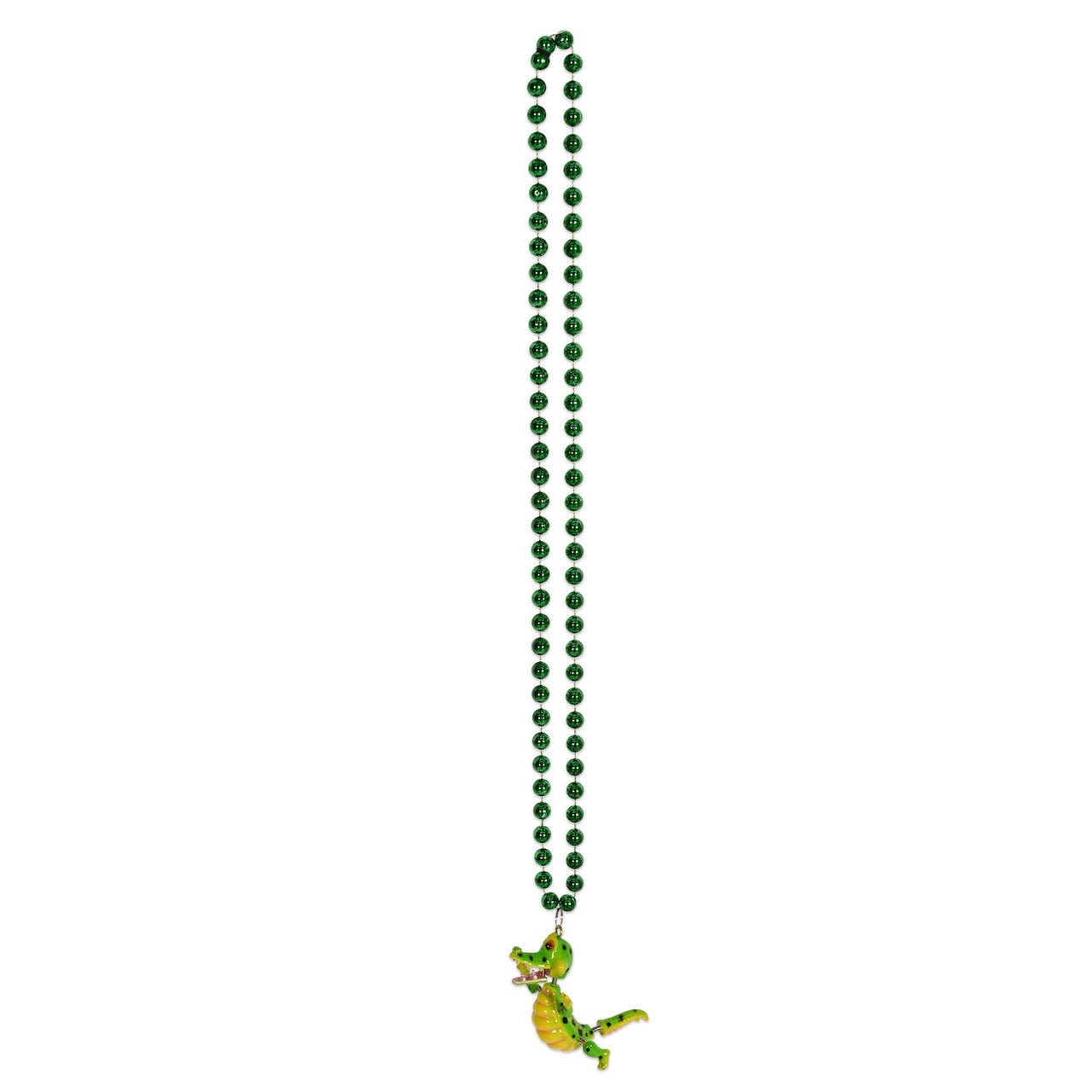 Bead Necklace with Bobble Alligator Medallion