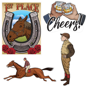 Vintage Horse Racing Cutouts - Printed 2 Sides