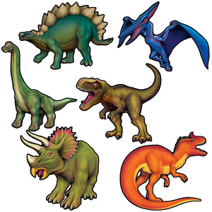 Dinosaur Stickers (6/Pkg) - 2.75 Inch-3.5 Inch