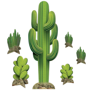 Western Cacti Stand-Up Decoration (6/Pkg) - Easel Attached