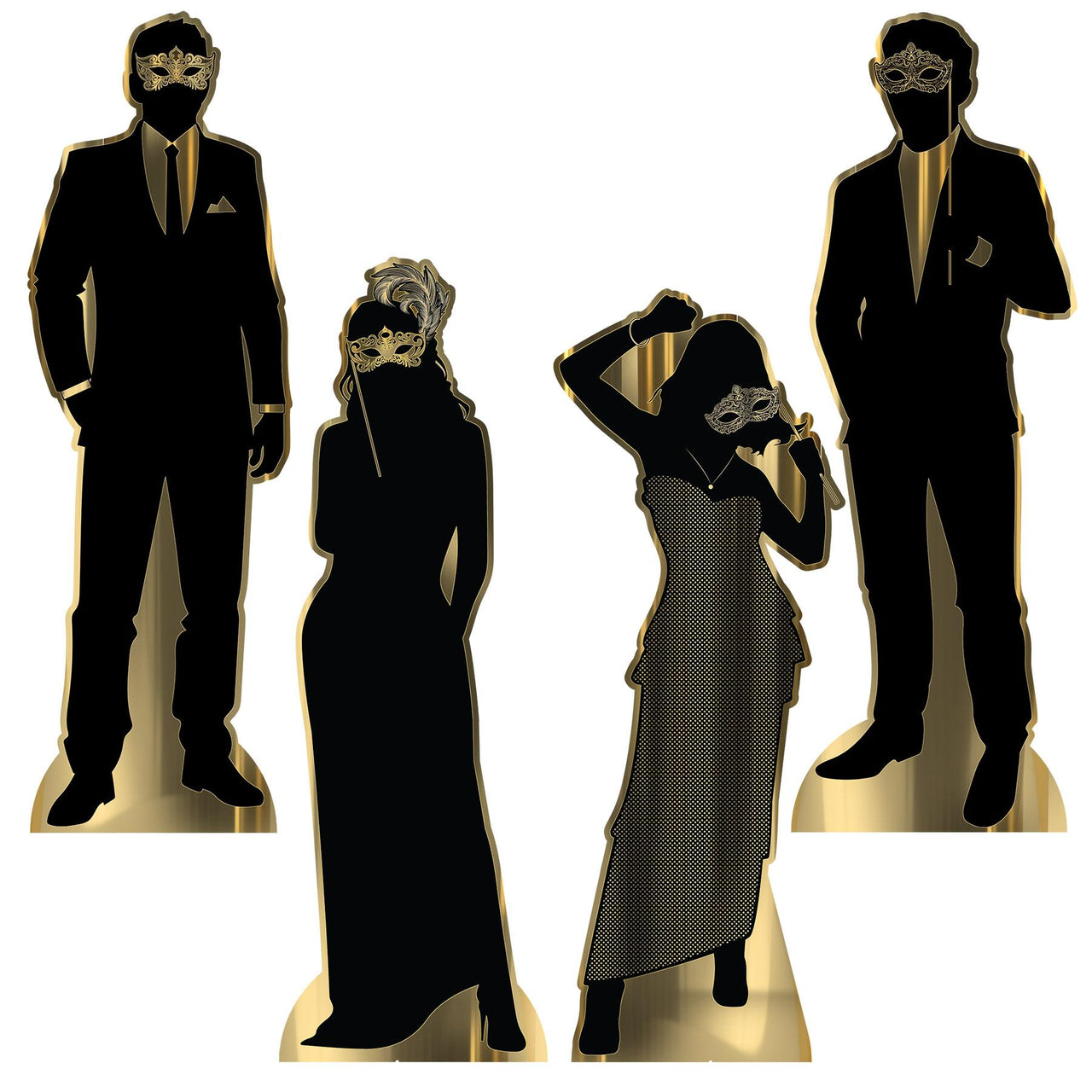 Masquerade Silhouette Stand-Up Decorations (4 per Case)