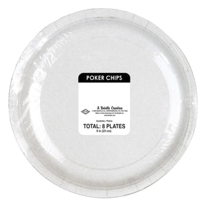 Beistle Poker Chips Plates (8/Pkg) - 9 Inch