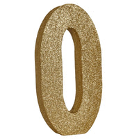 Beistle 3-D Glittered 0 Centerpiece gold - 8 inch x 49 inch - Birthday-Age Specific Centerpieces