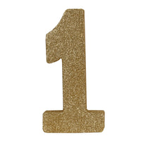 3-D Glittered 1 Birthday Centerpiece gold - 8 inch x 49 inch