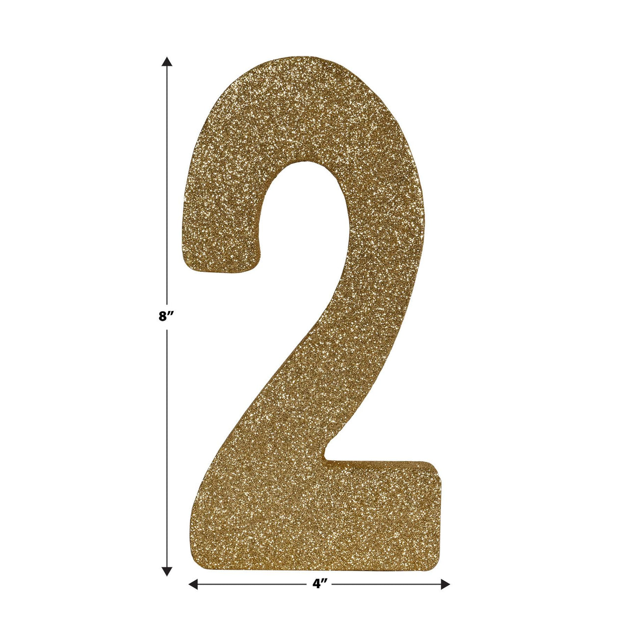 Beistle 3-D Glittered 2 Centerpiece gold - 8 inch x 49 inch - Birthday-Age Specific Centerpieces