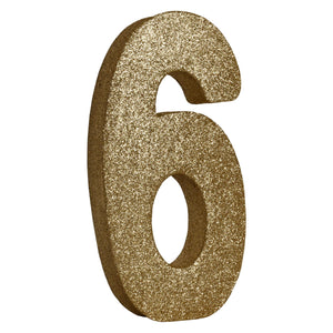 Beistle 3-D Glittered 6 Centerpiece gold - 8 inch x 49 inch - Birthday-Age Specific Centerpieces