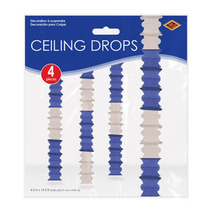 Beistle Ceiling Drops Blue & White - 4.5-inch x 14.5-feet Size - Oktoberfest Ceiling Decor