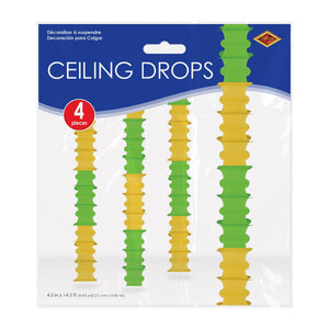 Beistle Ceiling Drops Light Green & Canary - 4.5-inch x 14.5-feet Size - Spring/Summer Ceiling Decor