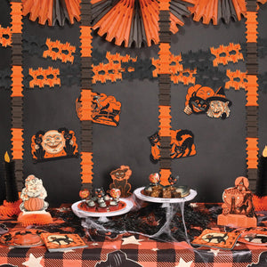 Beistle Ceiling Drops Orange & Black - 4.5-inch x 14.5-feet Size - Halloween Ceiling Decor