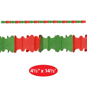 Beistle Ceiling Drops Red & Green - 4.5-inch x 14.5-feet Size - Christmas/Winter Ceiling Decor