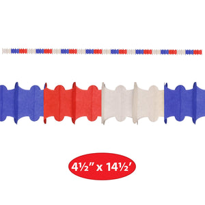 Beistle Ceiling Drops Red, White, Blue - 4.5-inch x 14.5-feet Size - Patriotic Ceiling Decor