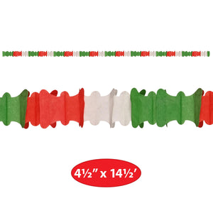 Beistle Ceiling Drops Red, White, Green - 4.5-inch x 14.5-feet Size - Fiesta/Cinco de Mayo Ceiling Decor
