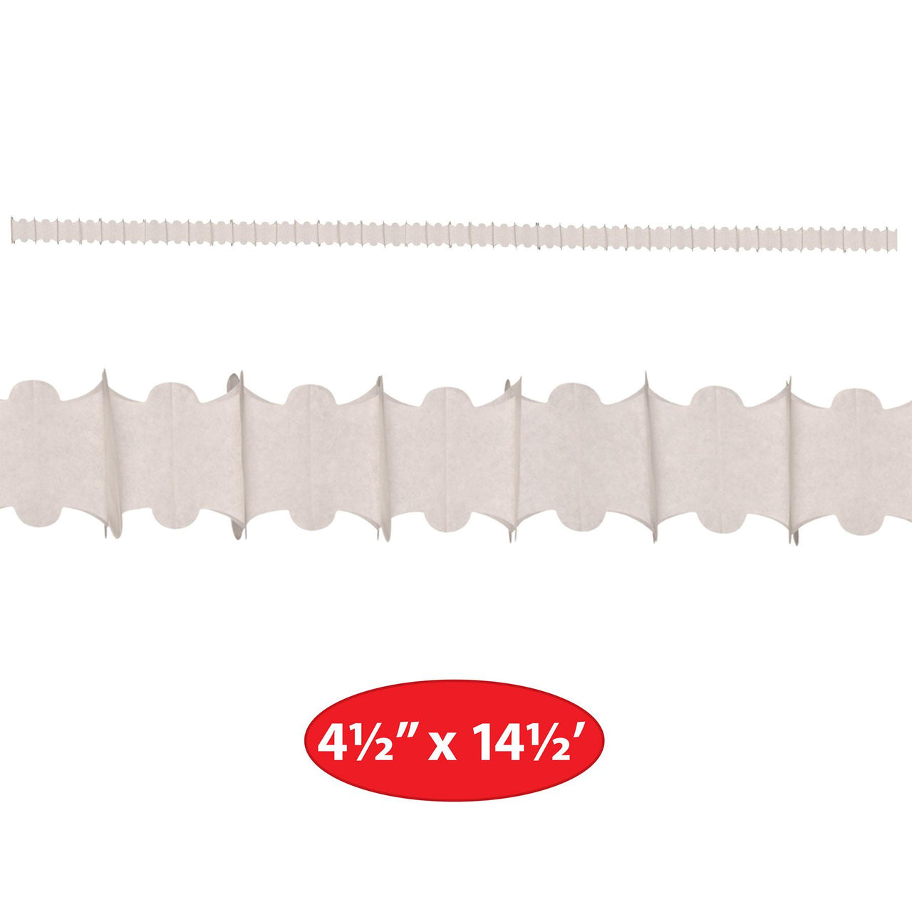 Beistle Ceiling Drops White - 4.5-inch x 14.5-feet Size - General Occasion Ceiling Decor