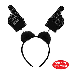 Beistle #1 Hand Boppers with Marabou in Black - School Spirit Boppers in Black