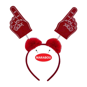 Beistle #1 Hand Boppers with Marabou in Red - School Spirit Boppers in Red