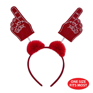 Beistle #1 Hand Boppers with Marabou in Red - School Spirit Boppers in Red