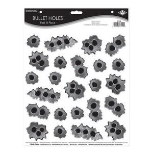 Bulk Western Party Bullet Holes Peel 'N Place Clings(12 Sheets per Case) by Beistle