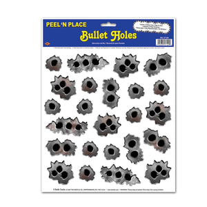 Beistle Bullet Holes Party Peel 'N Place Clings (24/Sheet)