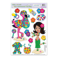 Beistle Hula Baby Peel 'N Place Clings (14/Sheet)
