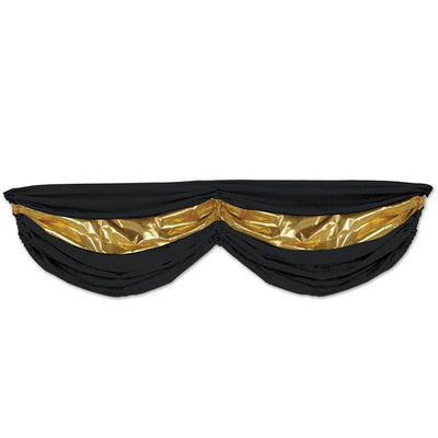 Beistle Black & Gold Fabric Party Bunting