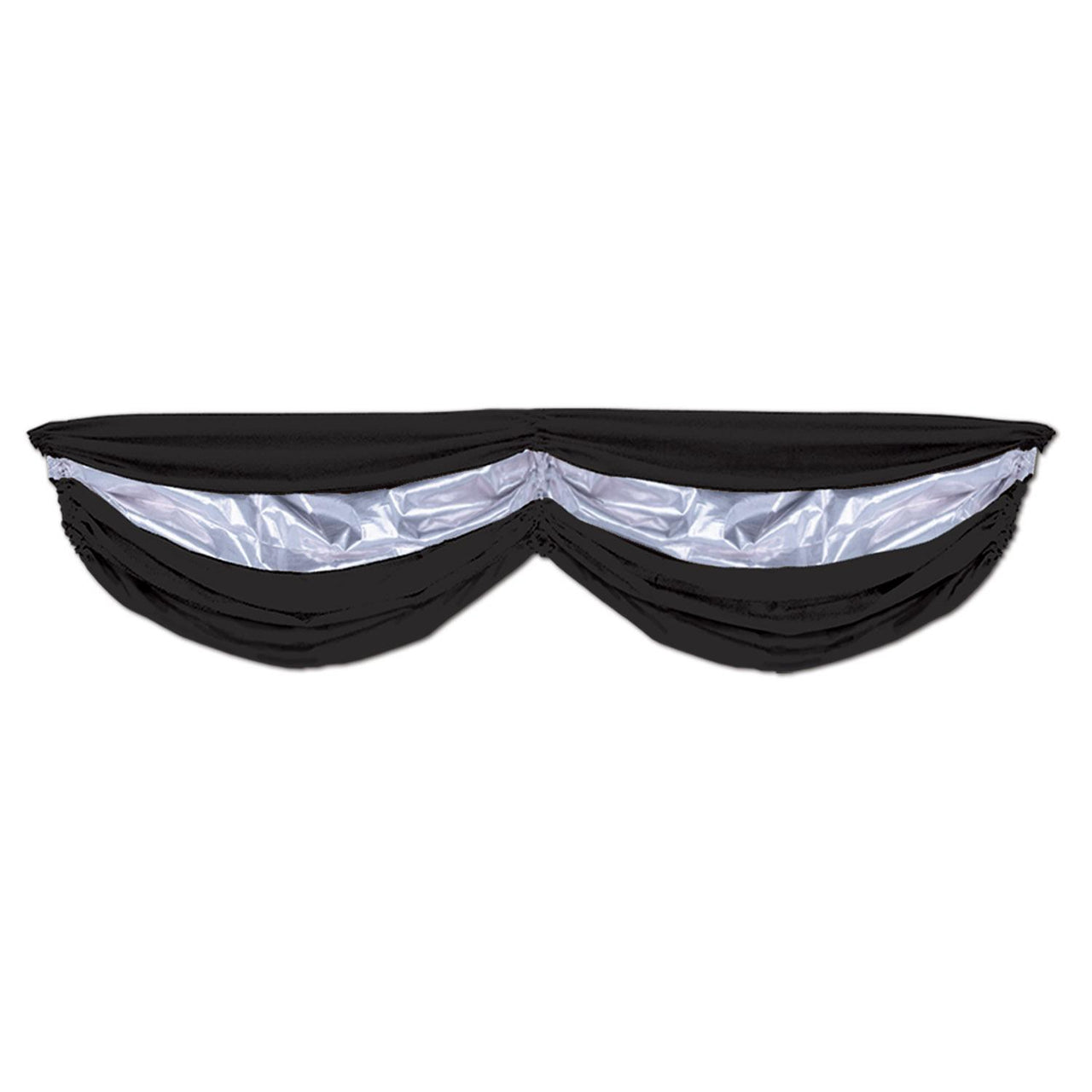 Beistle Black & Silver Party Fabric Bunting