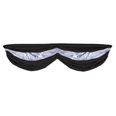 Beistle Black & Silver Party Fabric Bunting