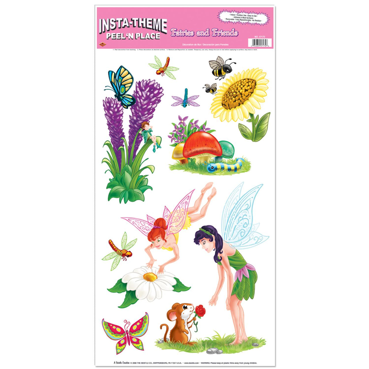 Fairies & Friends Party Peel 'N Place Clings (9 per Package)