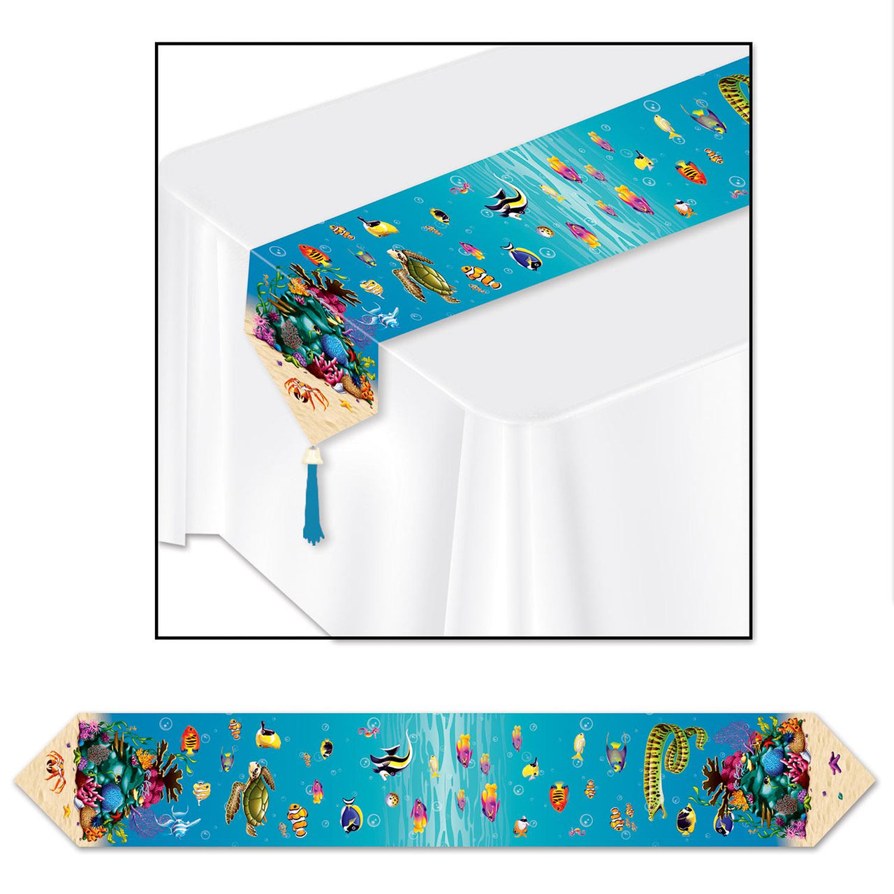 Beistle Printed Under The Sea Paper Party Table Runner