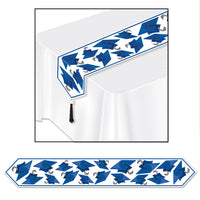 Printed Grad Cap Graduation Party Paper Table Runner - blue