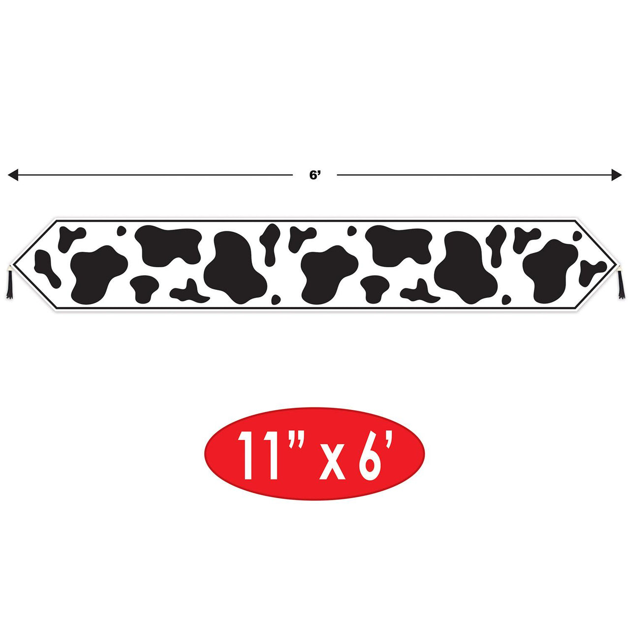 Bulk Printed Cow Print Paper Table Runner (Case of 12) by Beistle