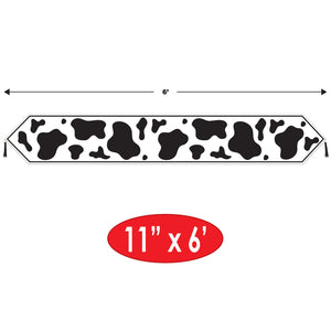 Bulk Printed Cow Print Paper Table Runner (Case of 12) by Beistle