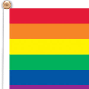 Bulk Rainbow Flag Rayon Party Decoration (Case of 12) by Beistle