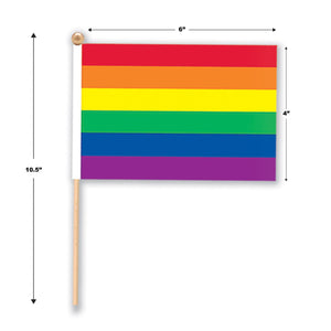 Bulk Rainbow Flag Rayon Party Decoration (Case of 12) by Beistle
