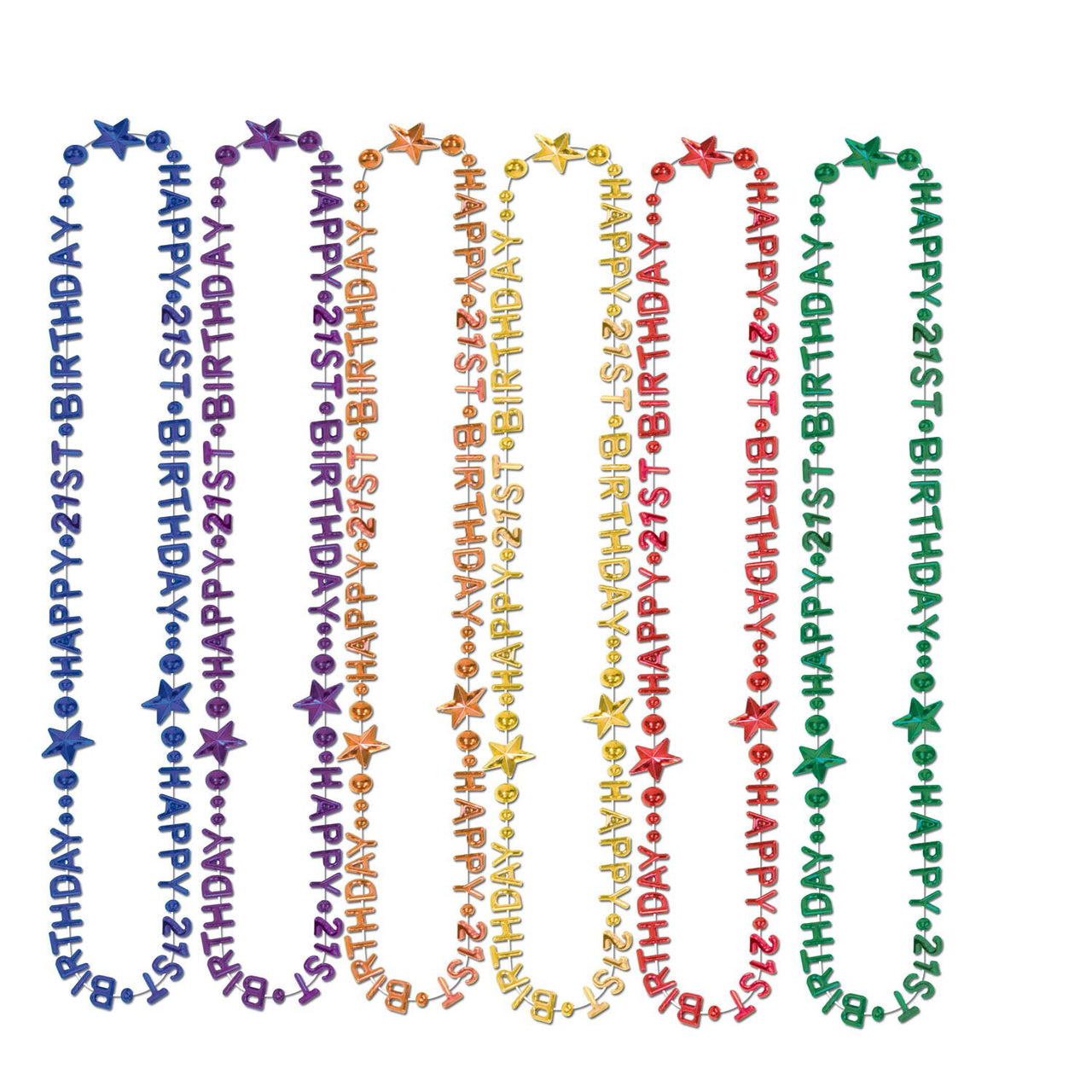 Beistle 21st Birthday Party Bead Necklaces