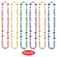 Happy Birthday Bead Necklaces - assorted colors