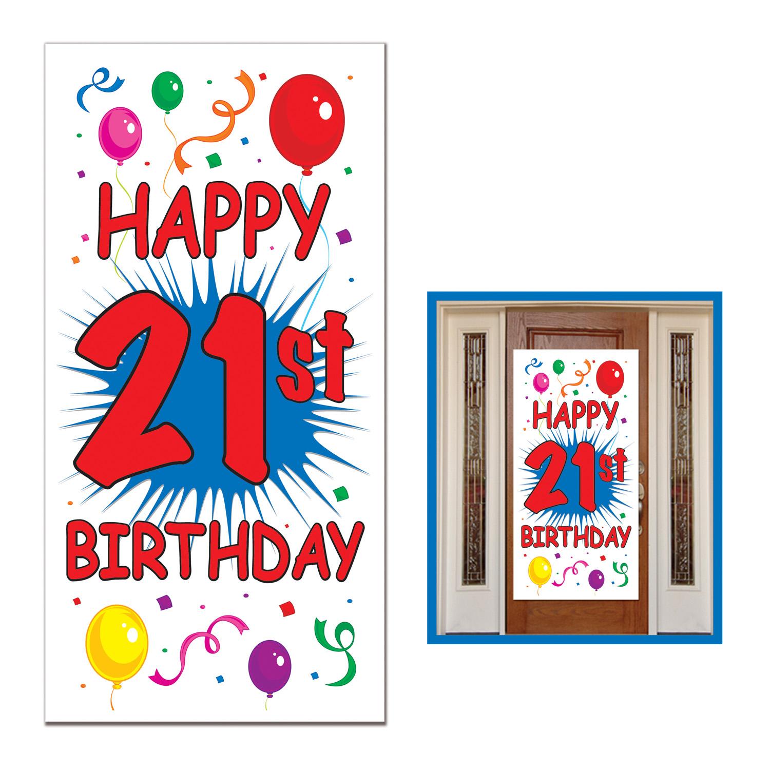 Beistle 21st Birthday Party Door Cover- Multicolor