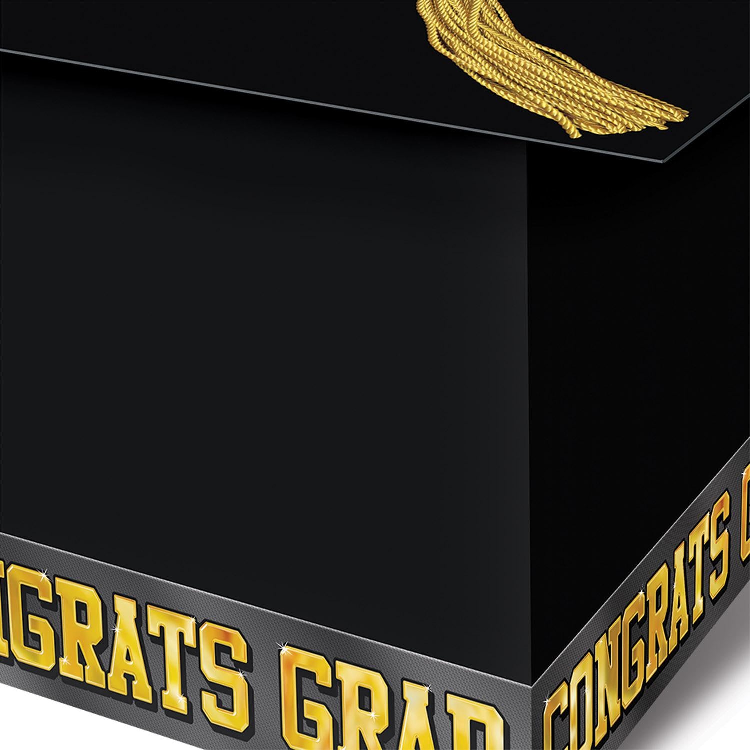 Beistle Grad Cap Graduation Party Card Box - black