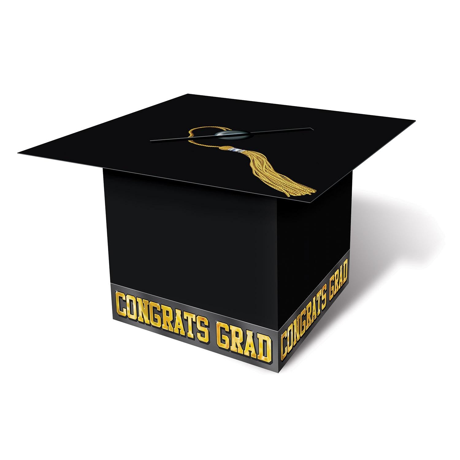 Beistle Grad Cap Graduation Party Card Box - black