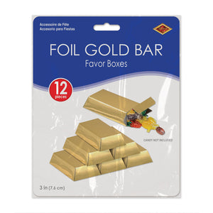 Bulk Foil Gold Bar Favor Boxes (Case of 144) by Beistle