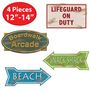 Luau Party Supplies - Beach Sign Cutouts