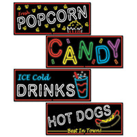 Beistle Neon Food Sign Party Cutouts (4/Pkg)