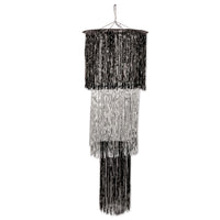 3-Tier (1-Ply) Shimmering Party Chandelier - black & silver