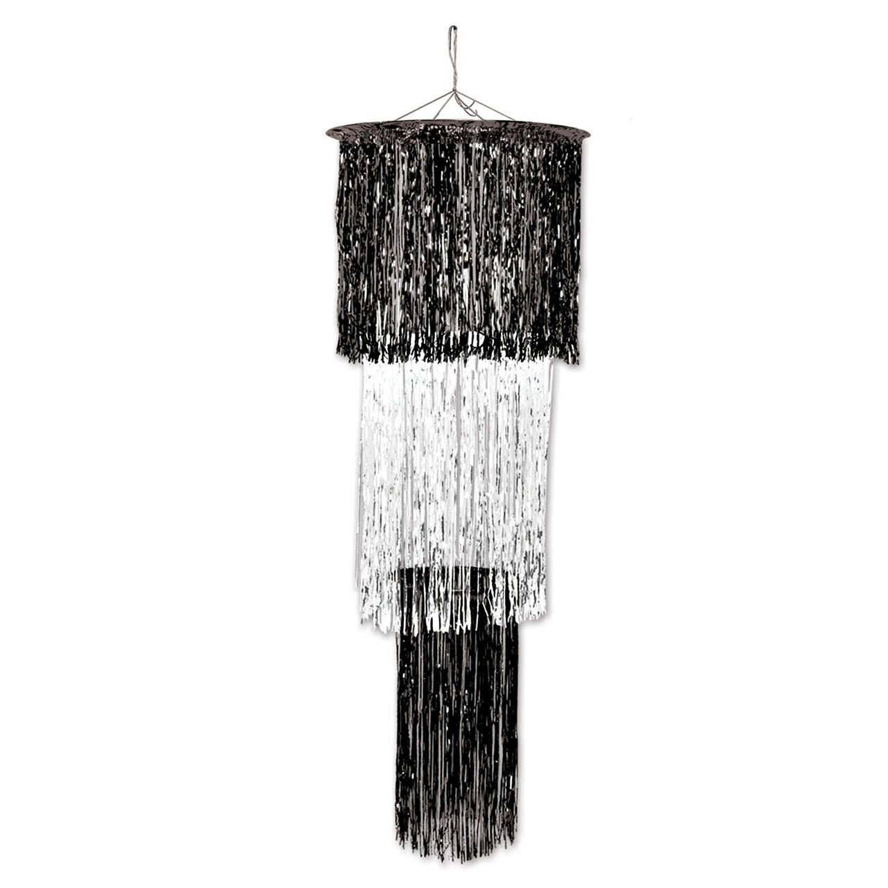 New Year's Eve 3-Tier (1-Ply) Shimmering Chandelier - black & white