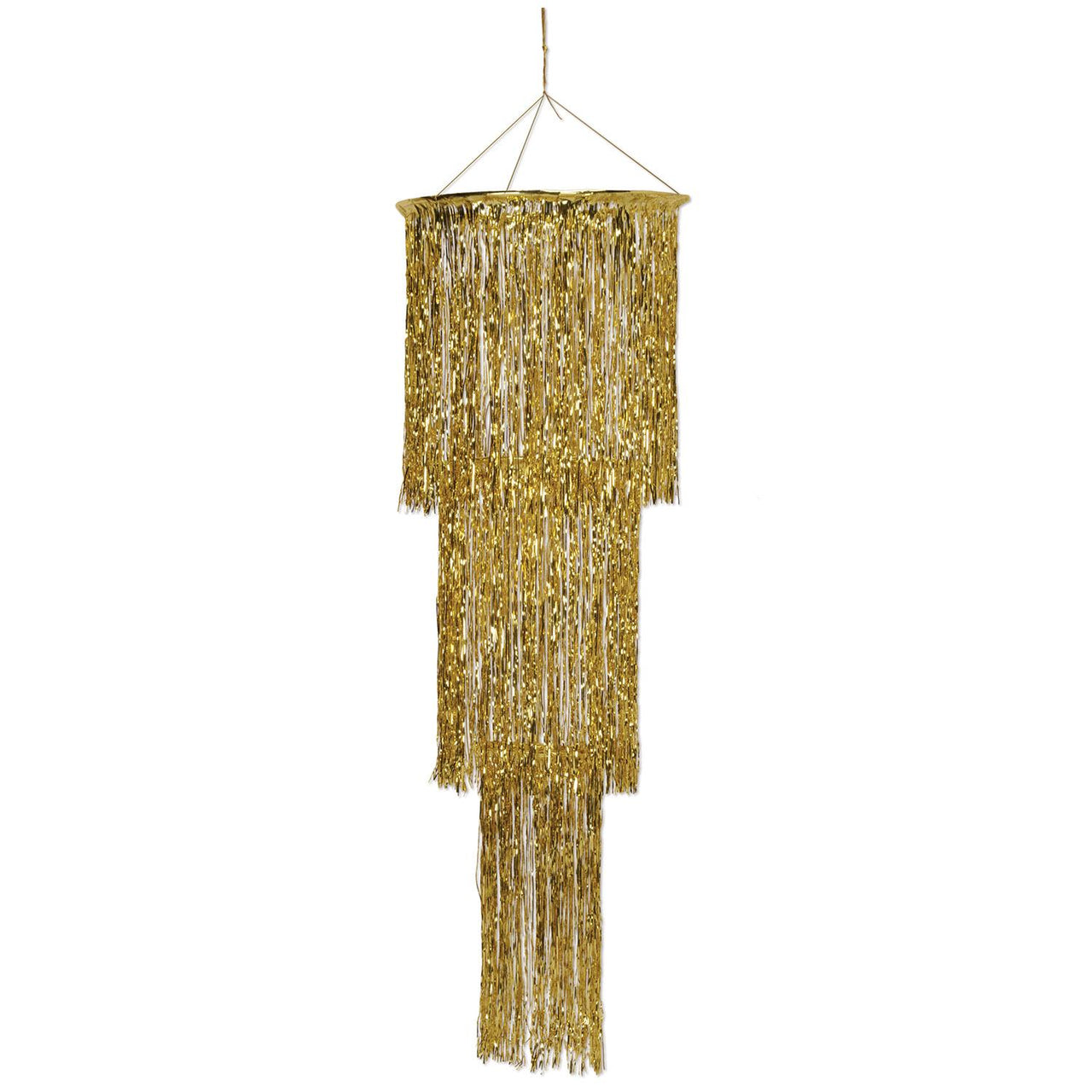 Beistle 3-Tier (1-Ply) Shimmering Party Chandelier - gold