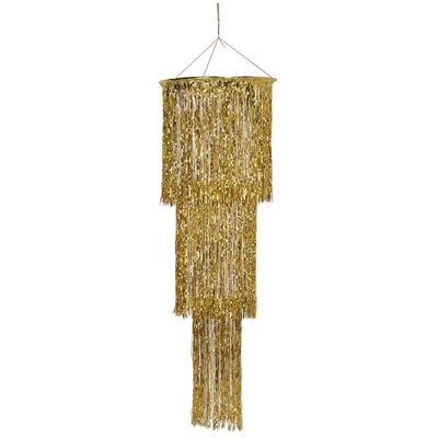 Beistle 3-Tier (1-Ply) Shimmering Party Chandelier - gold