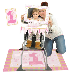 Bulk 1st Birthday Girl High Chair Decorating Kit (Case of 6) by Beistle