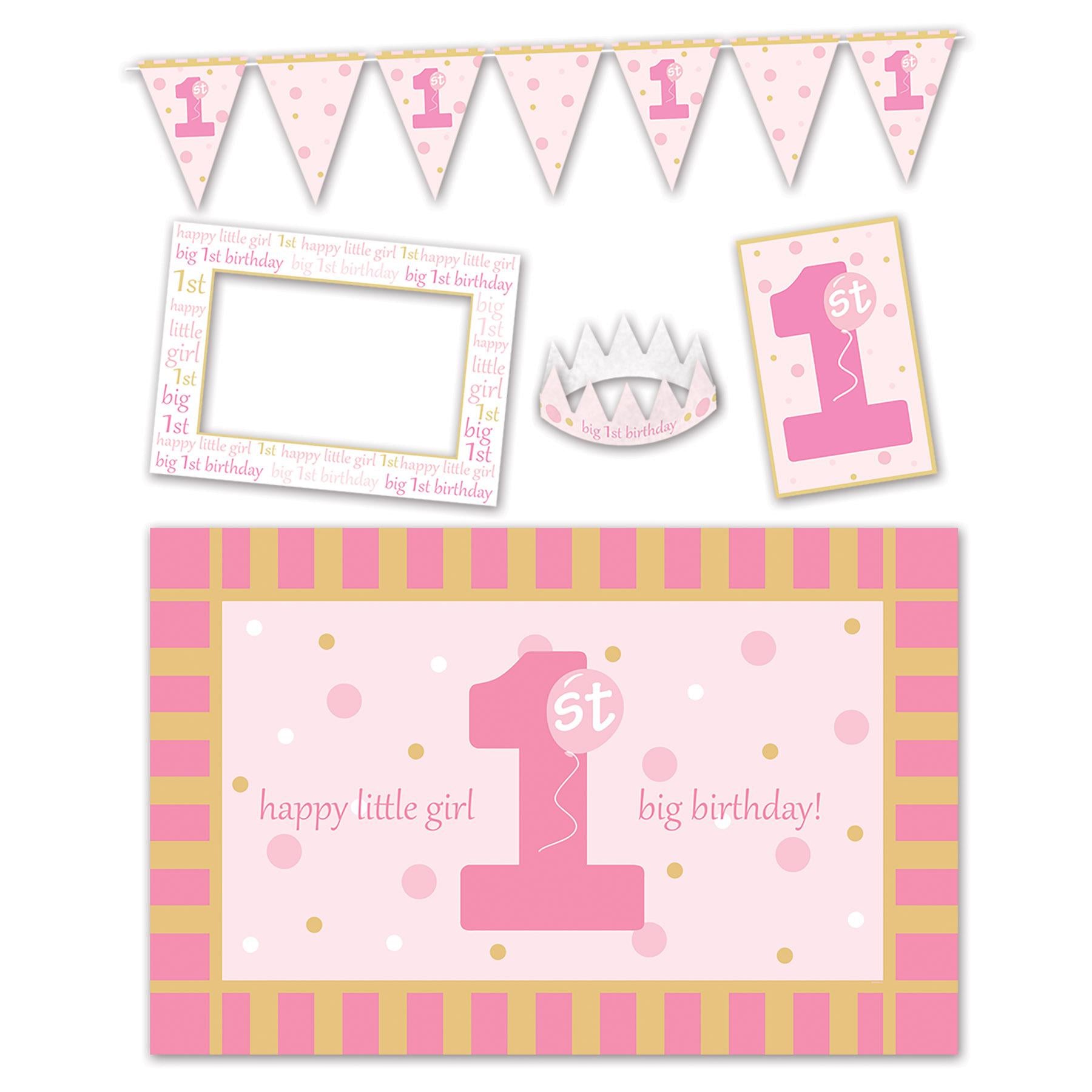 Beistle 1st Birthday Party Pink High Chair Decorating Kit