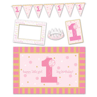Beistle 1st Birthday Party Pink High Chair Decorating Kit