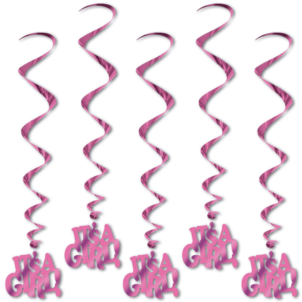 Beistle It's A Girl! Whirls (5/Pkg)