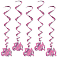Beistle It's A Girl! Whirls (5/Pkg)